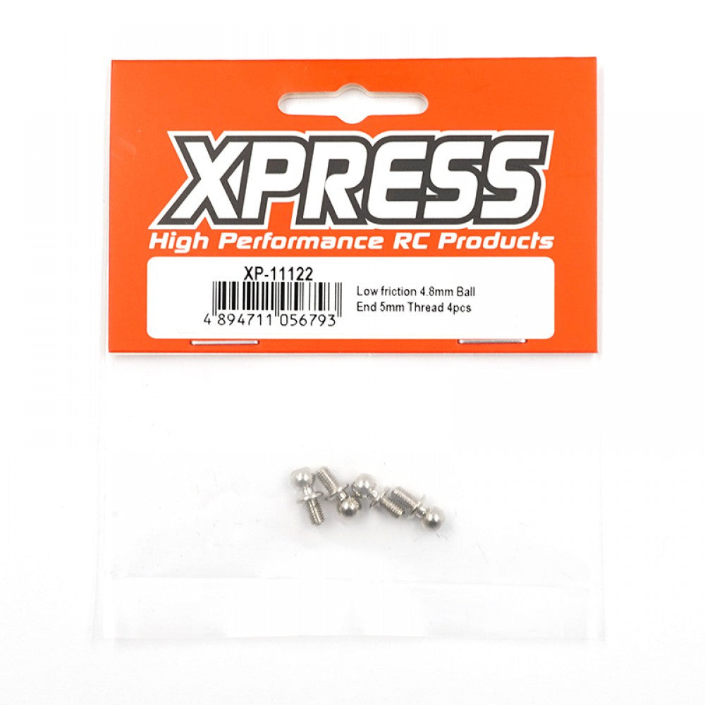 Xpress XP-11122 Low Friction 4.8mm Ball End 5mm Thread 4pcs