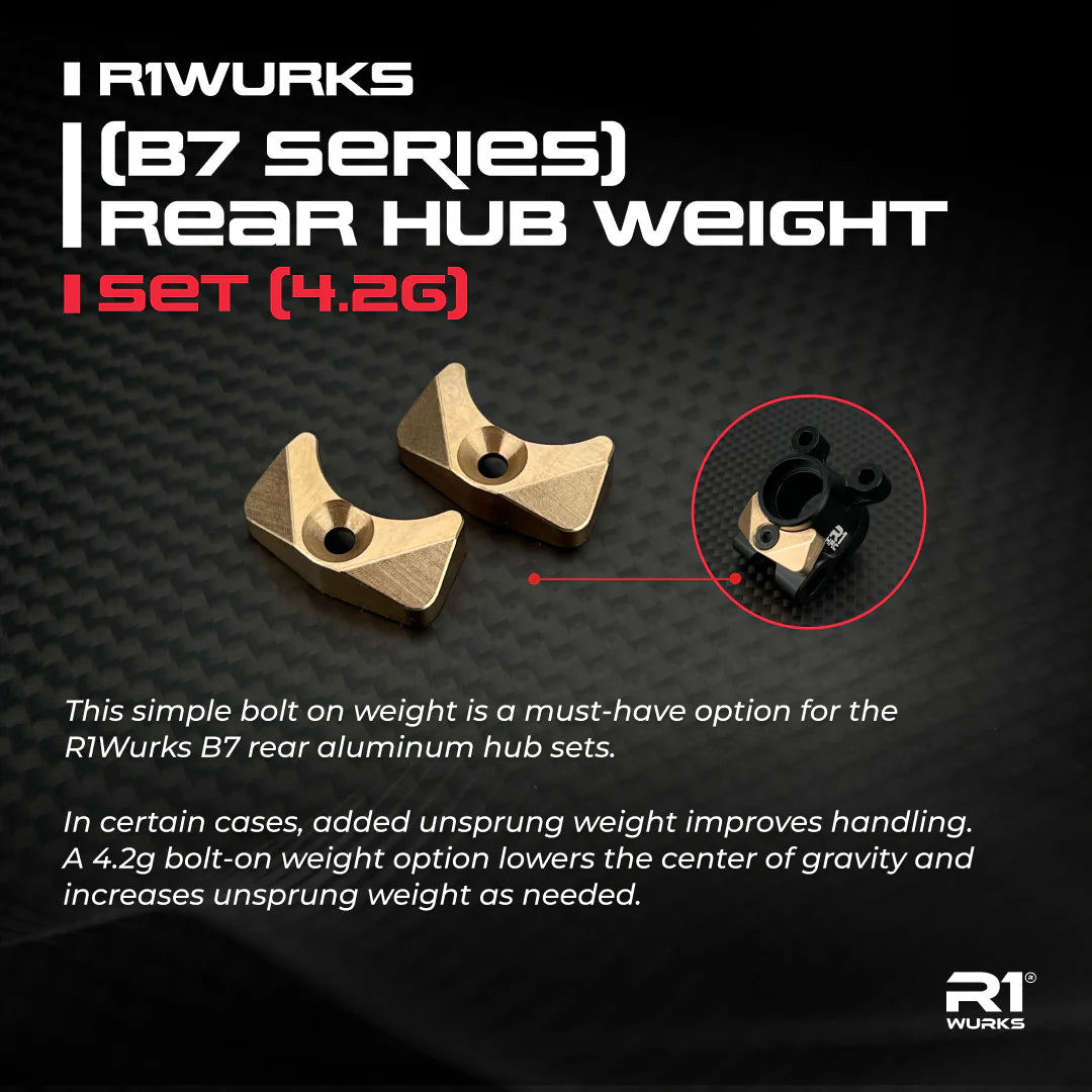 R1 Wurks 900103 Rear Hub Weight Set (4.2g)