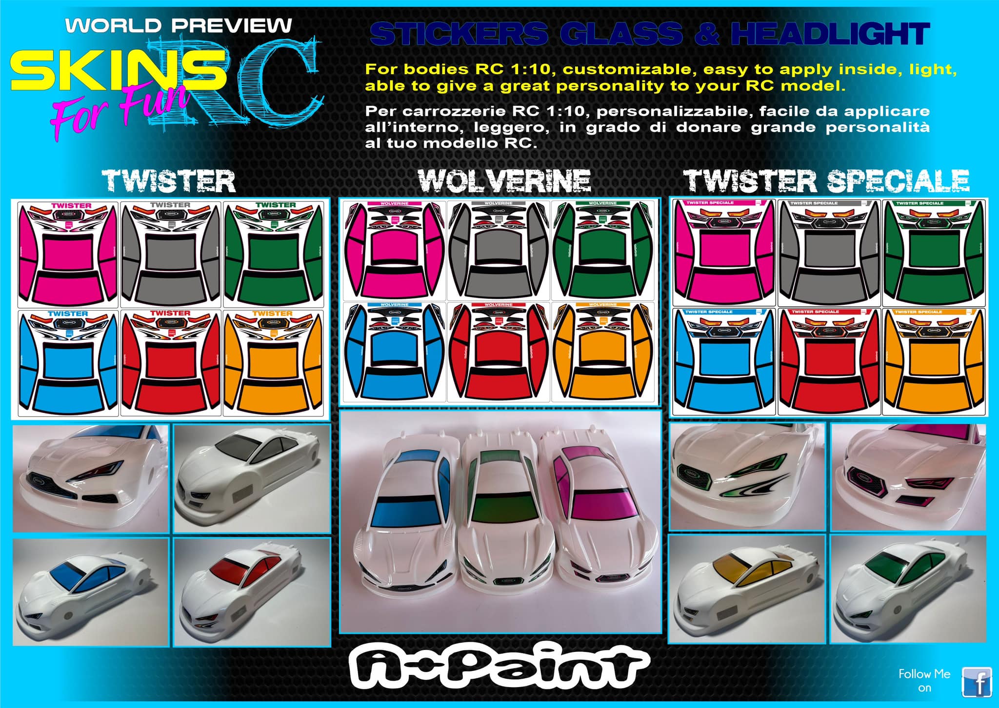 Apaint Window Tint + Lights + Grill Decal Set - Twister Speciale