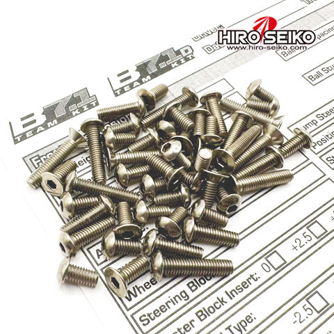 Hiro Seiko 38101 RC10B7.1/B7.1D Titanium Hex Socket Screw Set (102