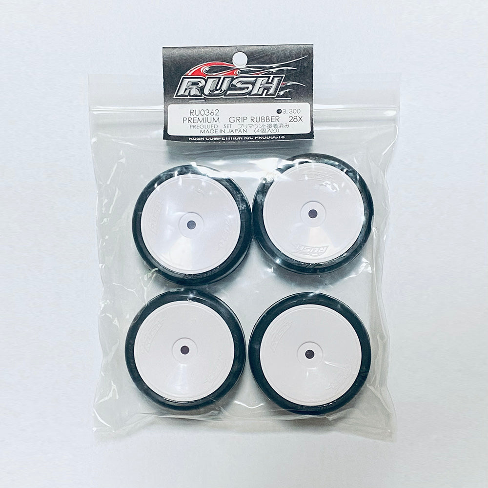 Rush RU-0362 28X Pre-Glued Tyre Set 4pcs | Smokem