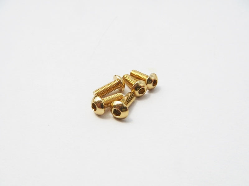 Hiro Seiko Aluminium M3 Hex Button Head Screw (Gold - 5 pcs)