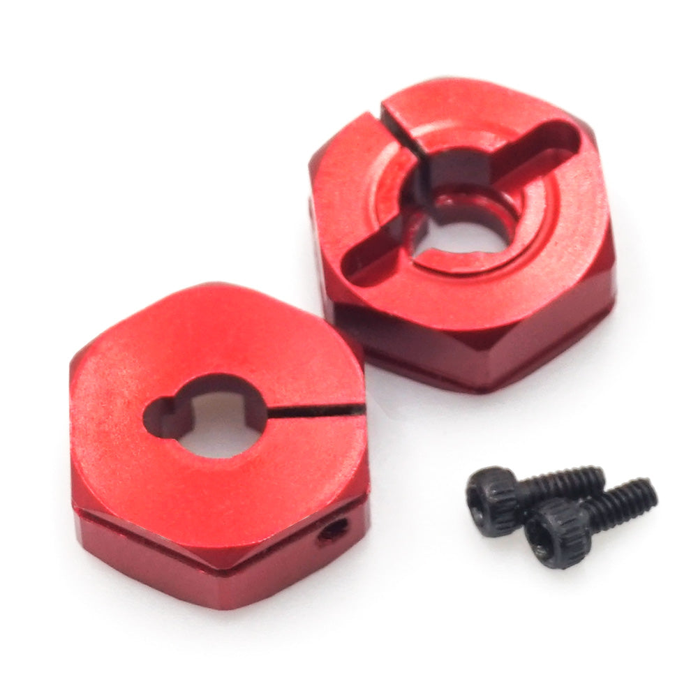 Xpress XP-10129 XQ1 Aluminium 5mm Wheel Hex Hub Red 2 pcs