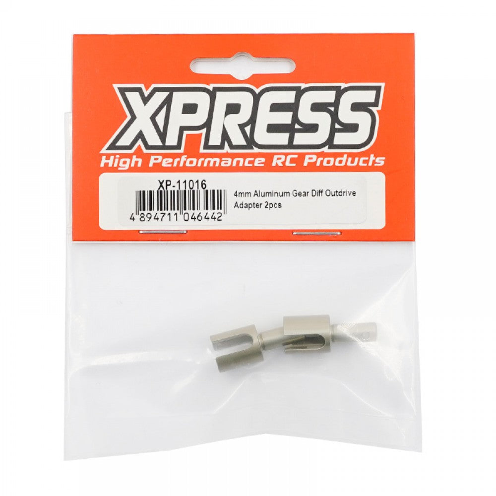 Xpress XP-11016 4mm Aluminum Gear Diff Outdrive Adapter 2pcs