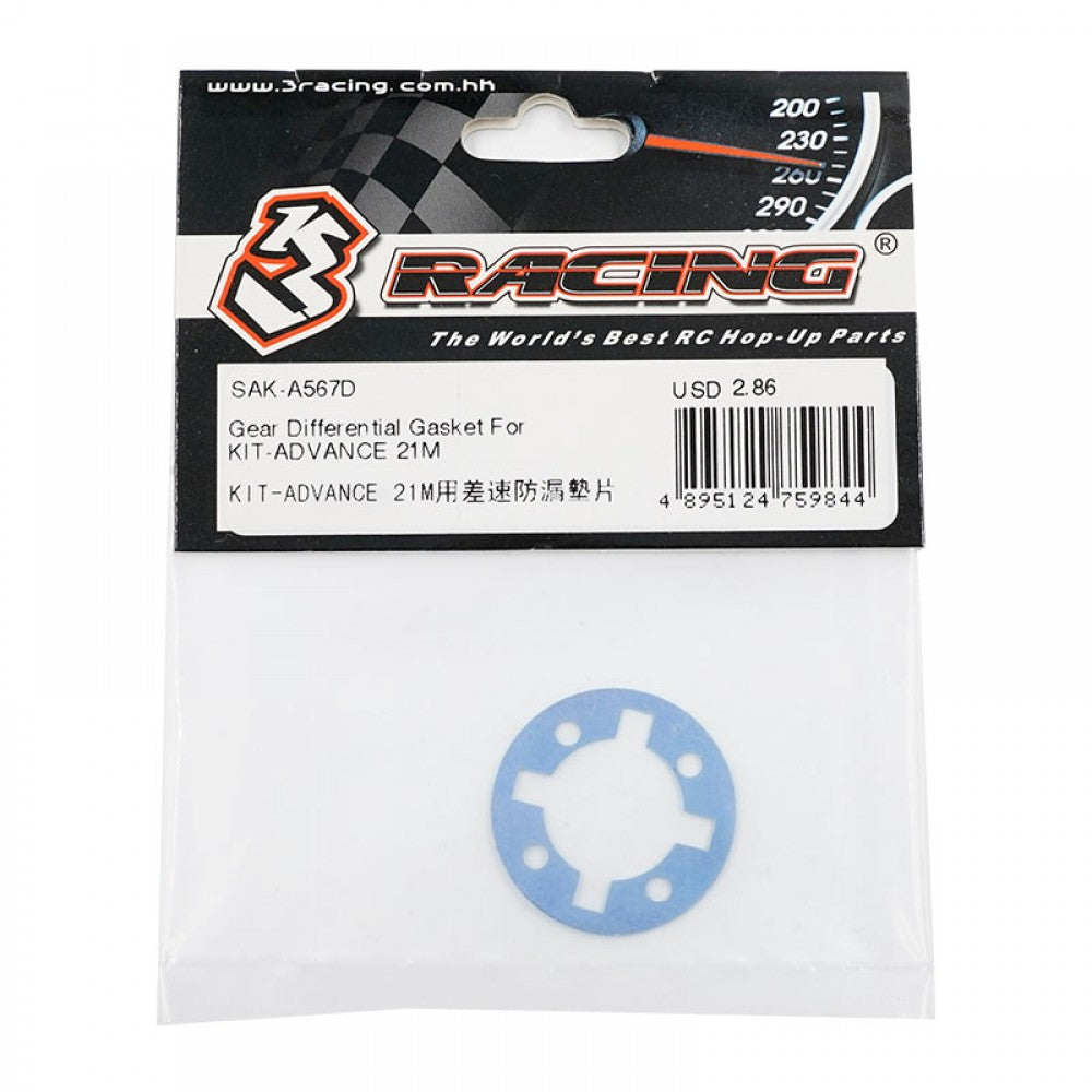 3Racing SAK-A567D Gear Differential Gasket for KIT-ADVANCE 21M