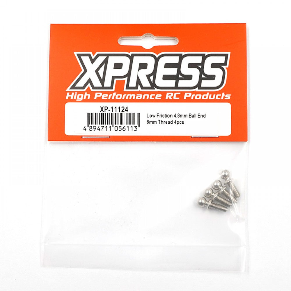 Xpress XP-11124 Low Friction 4.8mm Ball End 8mm Thread 4pcs