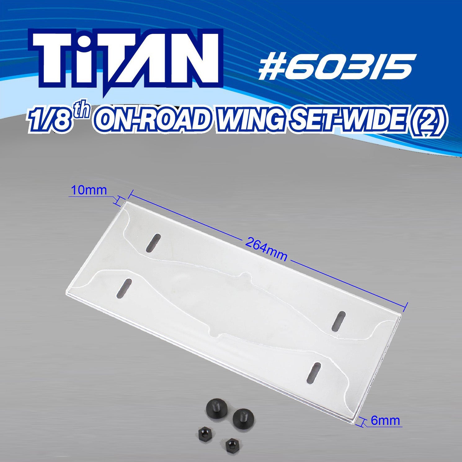 Blitz 60315 1/8th ON-Road Wing Set-Wide (2)