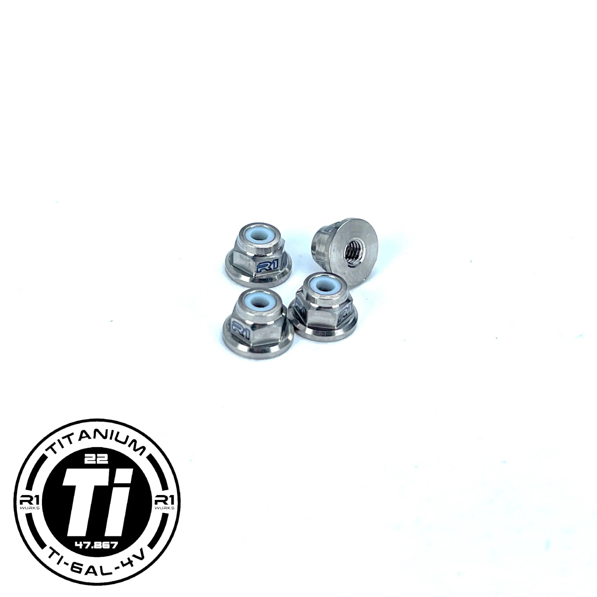 R1 Wurks 900017-1 Titanium M3 Flange Locknuts