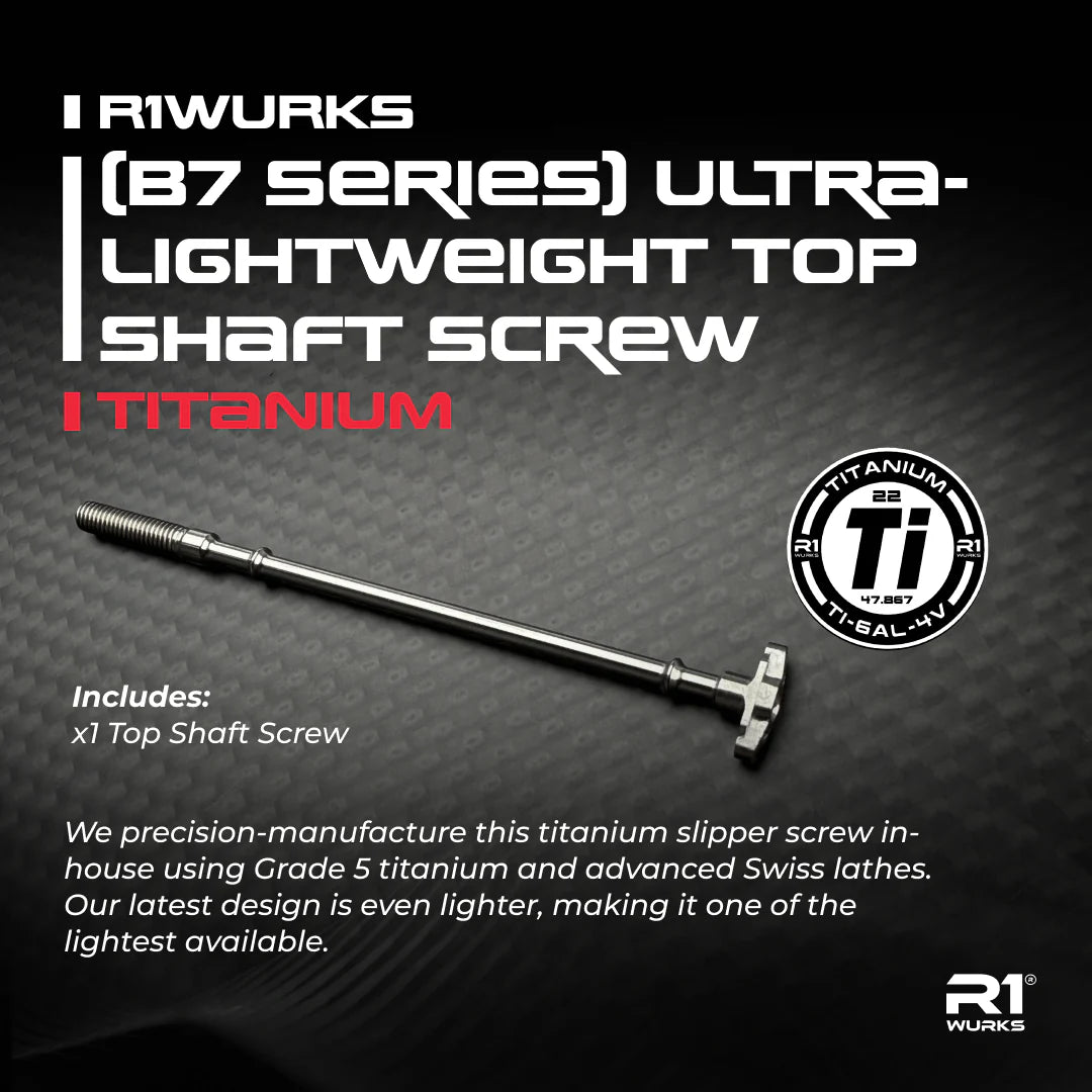 R1 Wurks 900142 B7 Ultra Light Titanium Top Shaft Screw