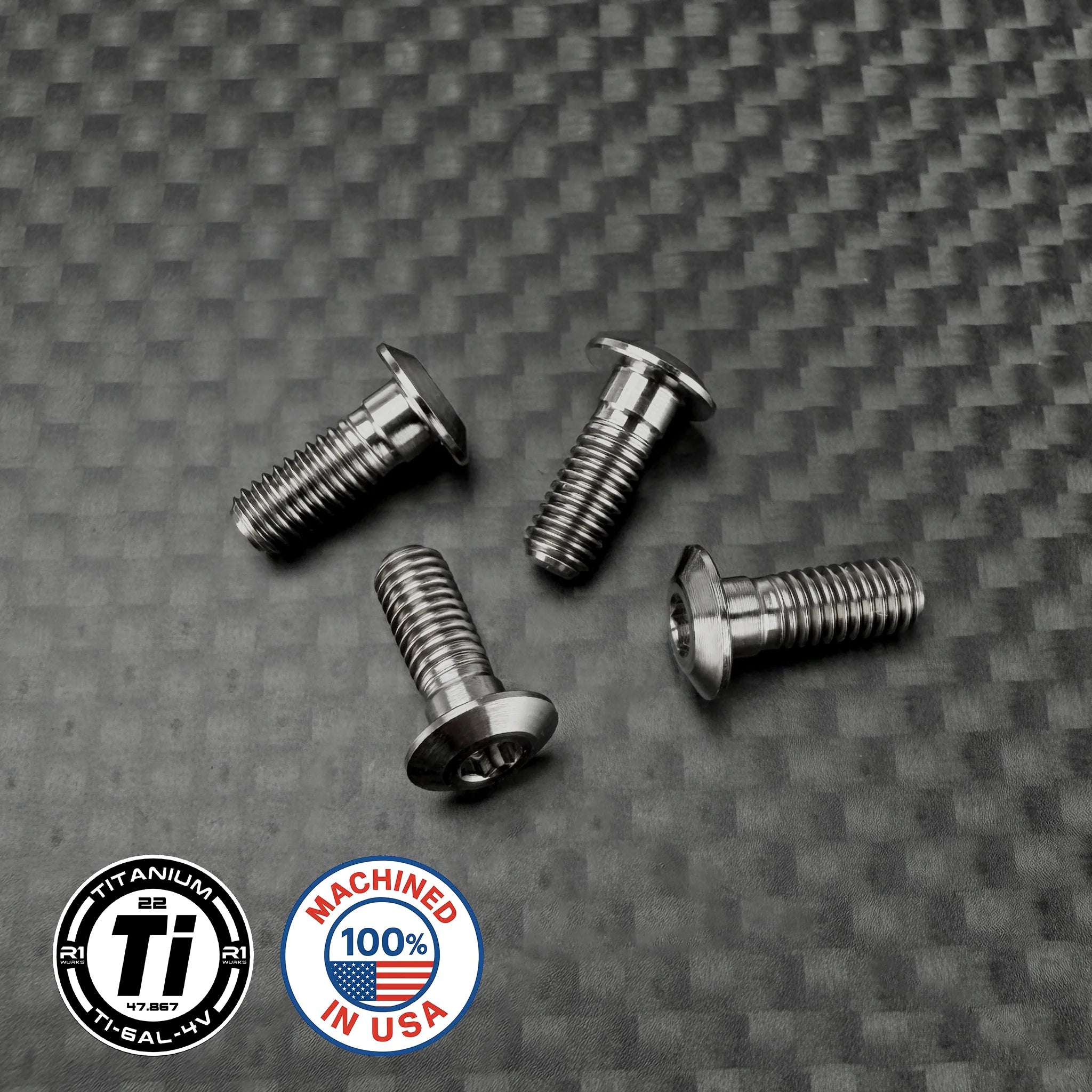 R1 Wurks 900237 Premium Low Profile Button Head Titanium M3 Screw Packs (4pcs)