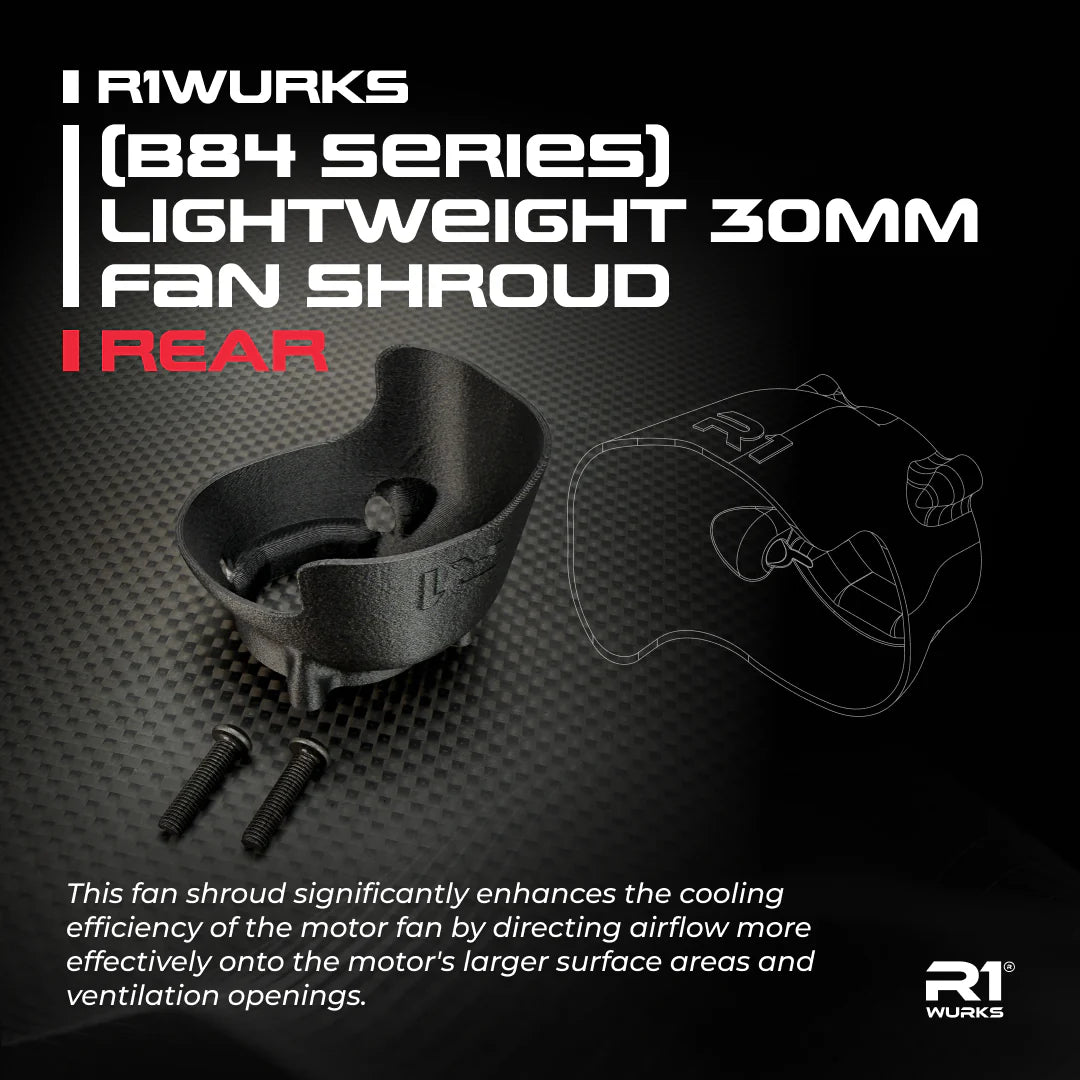 R1 Wurks 900242 Lightweight 30mm Rear Fan Shroud for B84 – Smokem
