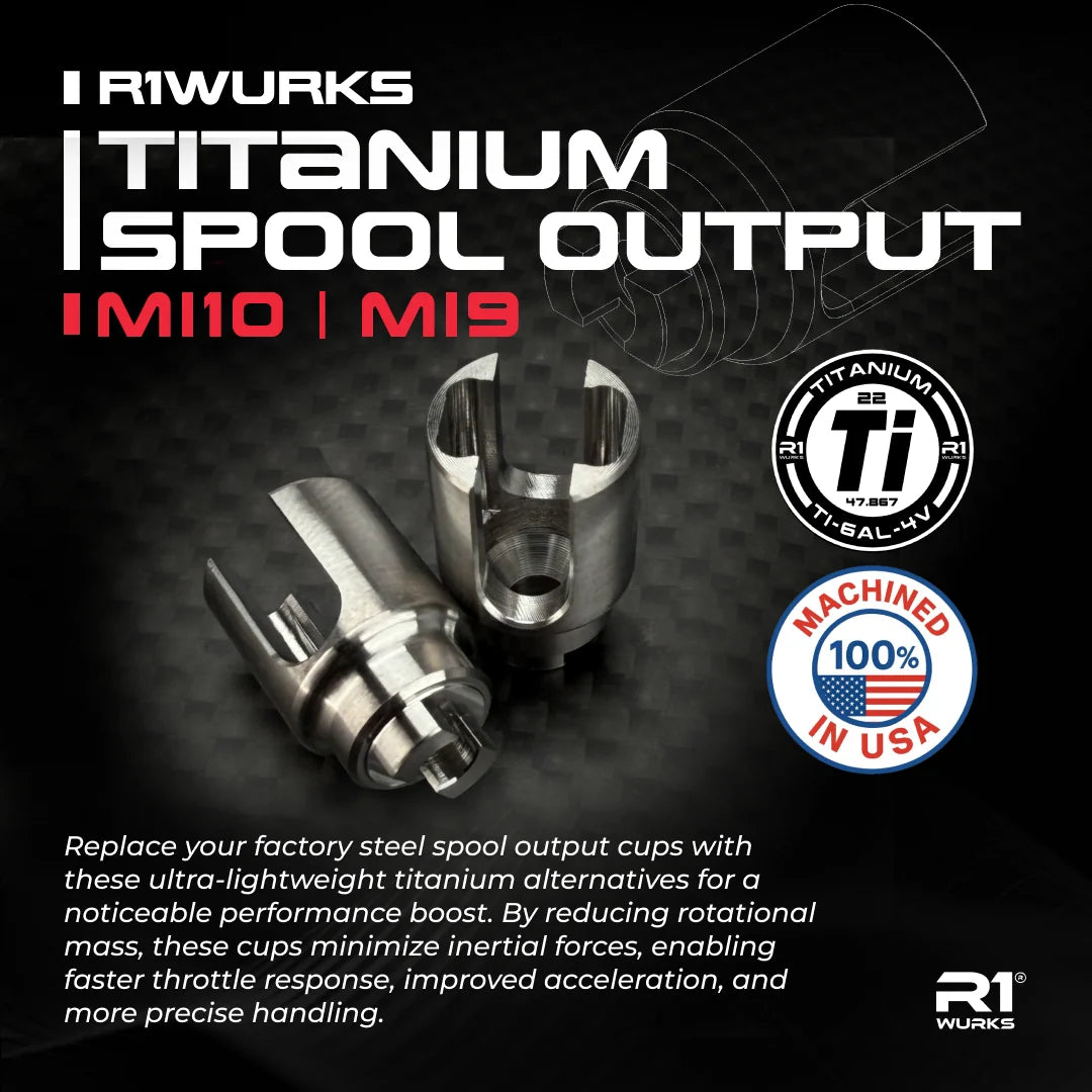 R1 Wurks 900246 Titanium Spool Output Cups for Mi10 + Mi9