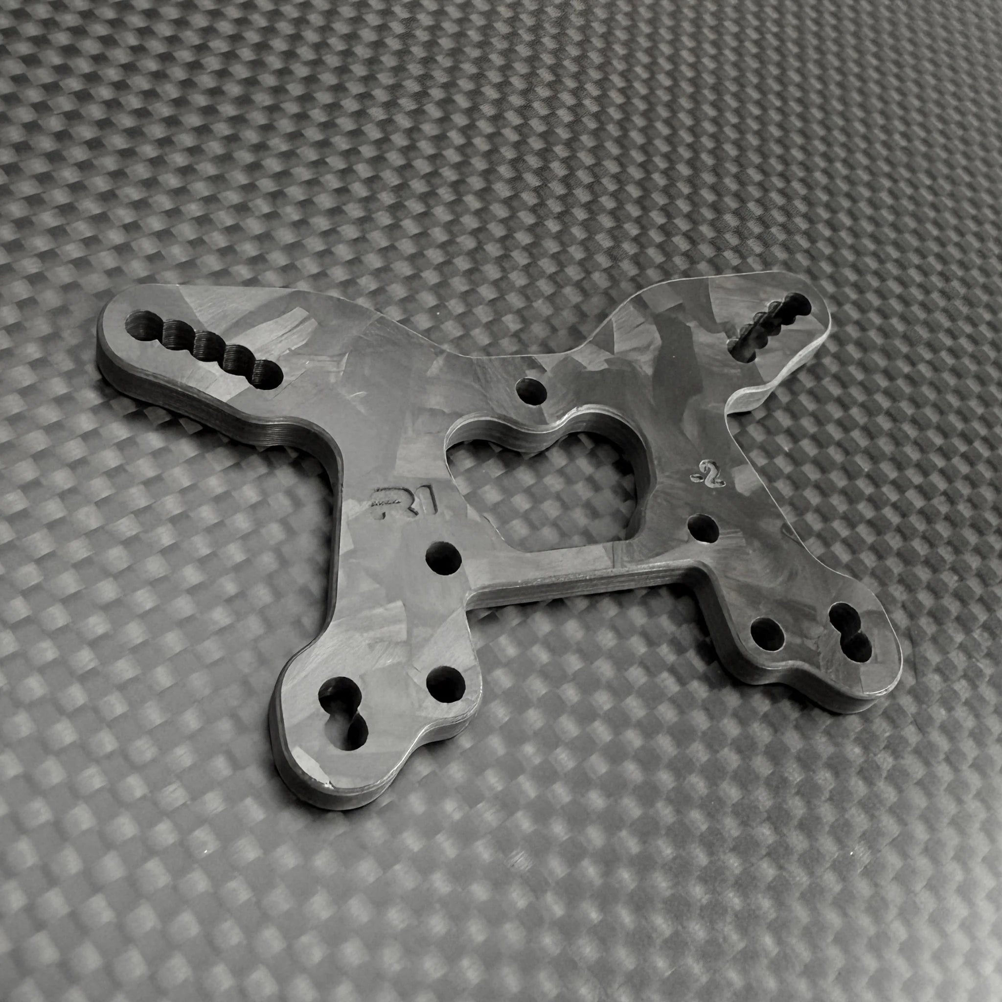 R1 Wurks 900264 Front -2mm Carbon Fiber Shock Tower for CAT PB