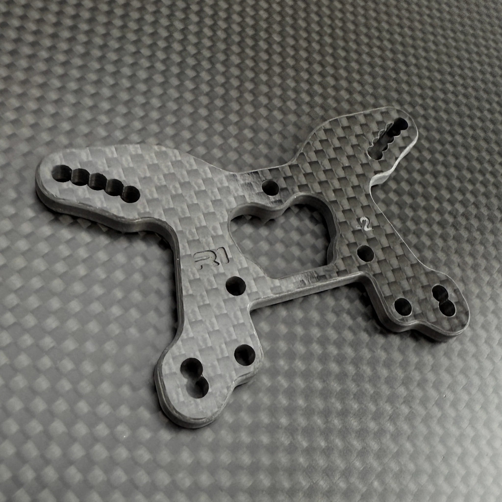 R1 Wurks 900264 Front -2mm Carbon Fiber Shock Tower for CAT PB