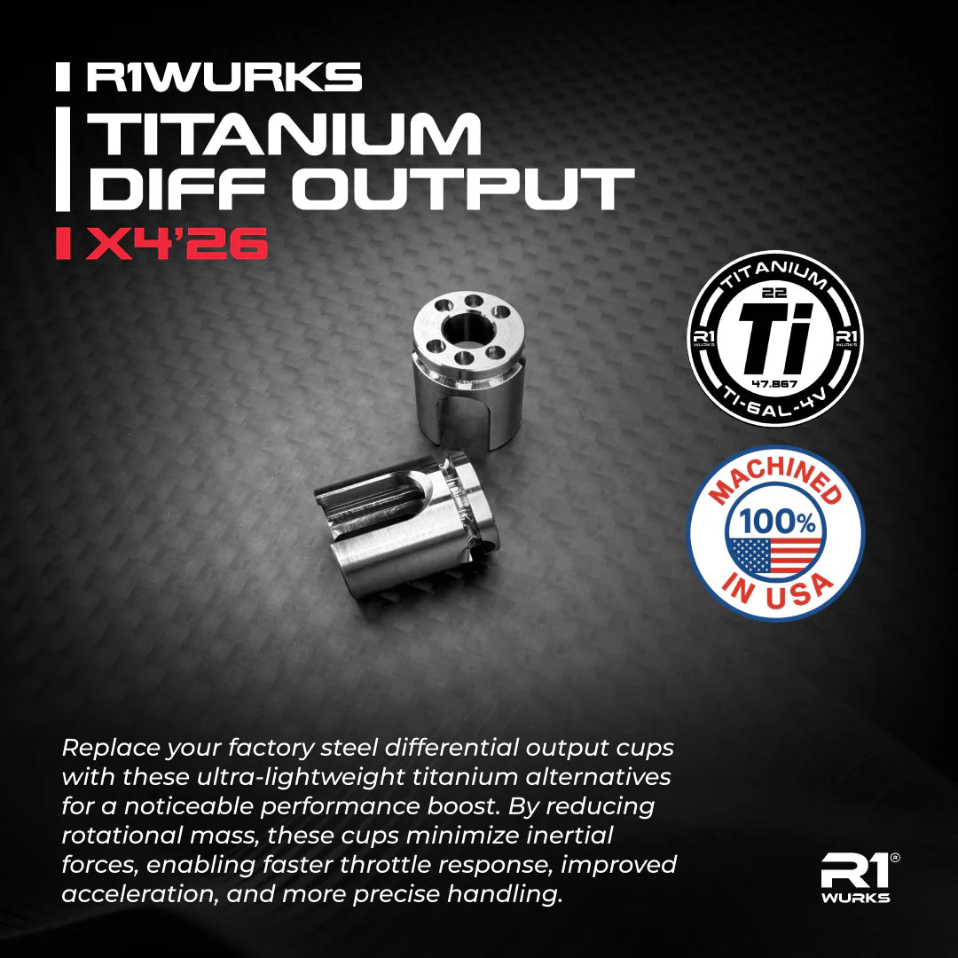 R1 Wurks 900273 Titanium Diff Output Cups for X4 '26 – Smokem