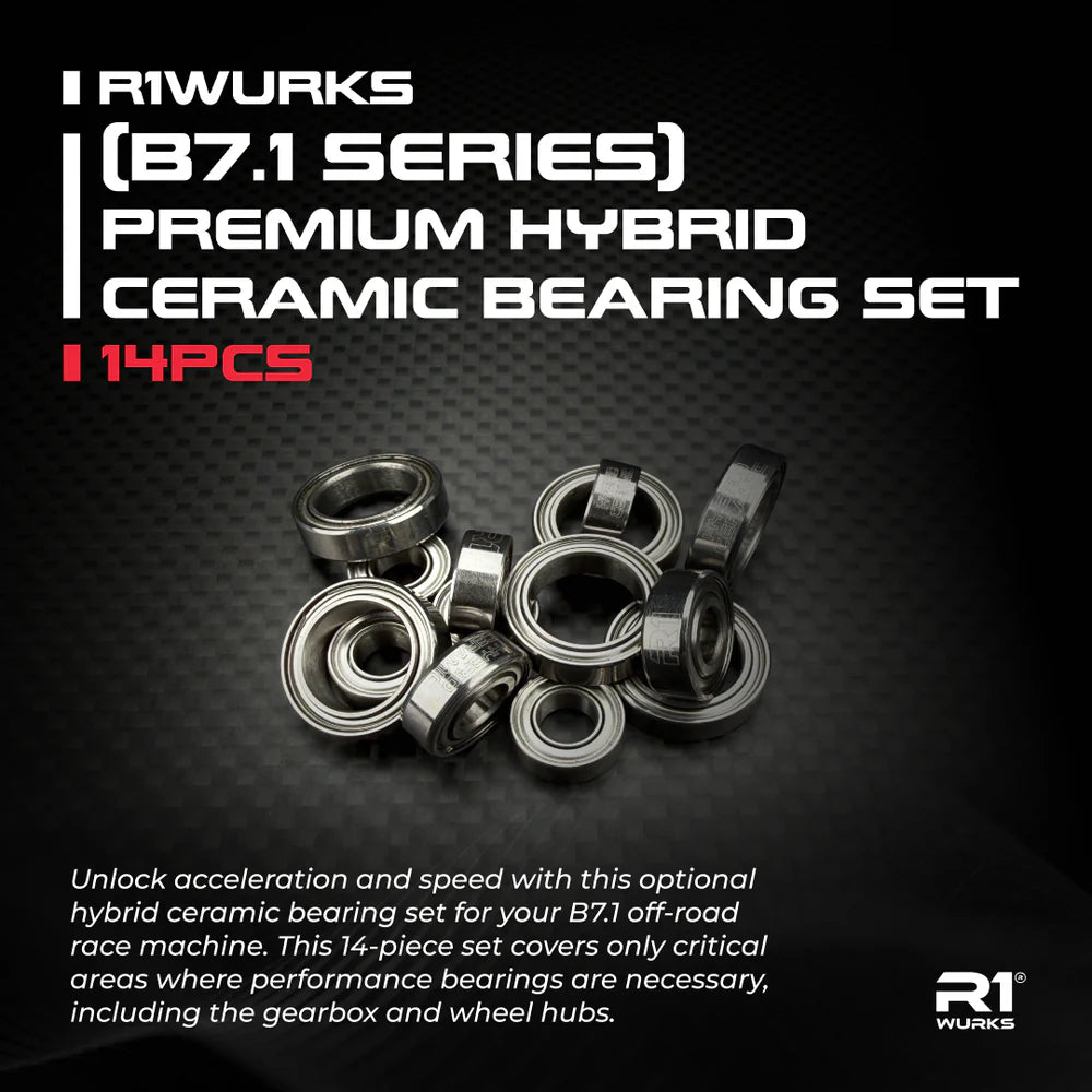 R1 Wurks B7.1 Premium Hybrid Ceramic Bearing Set 14pcs 900299