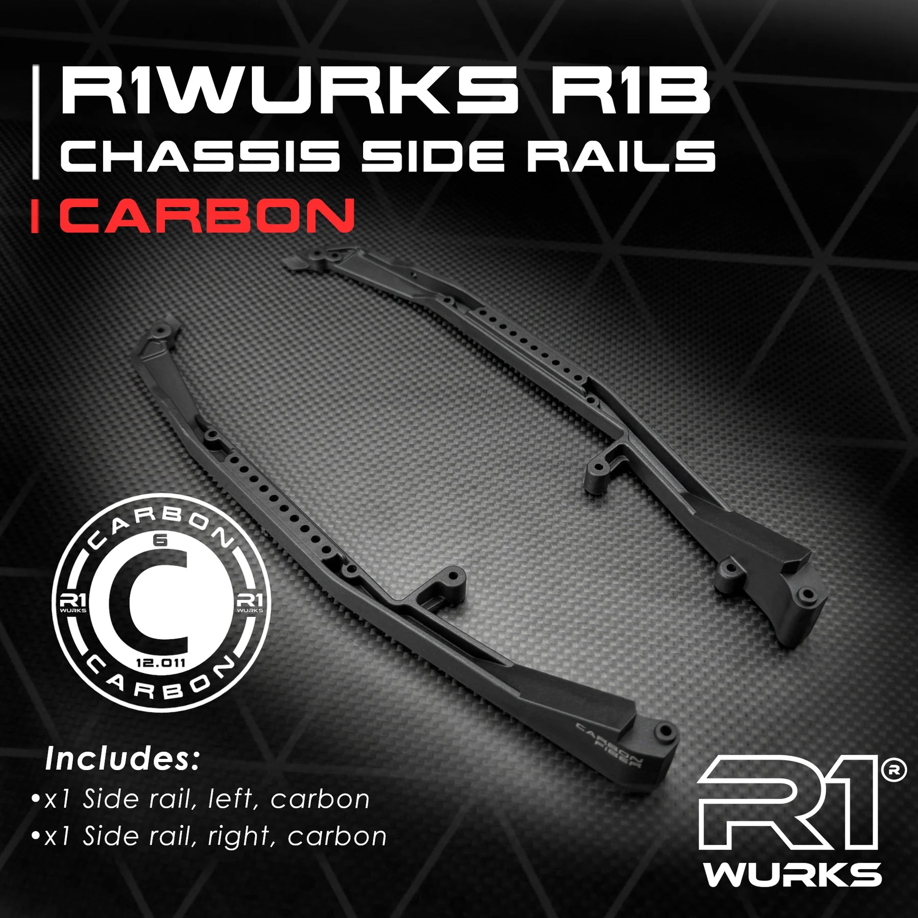 R1 Wurks 920320 R1B Carbon Chassis Side Rails