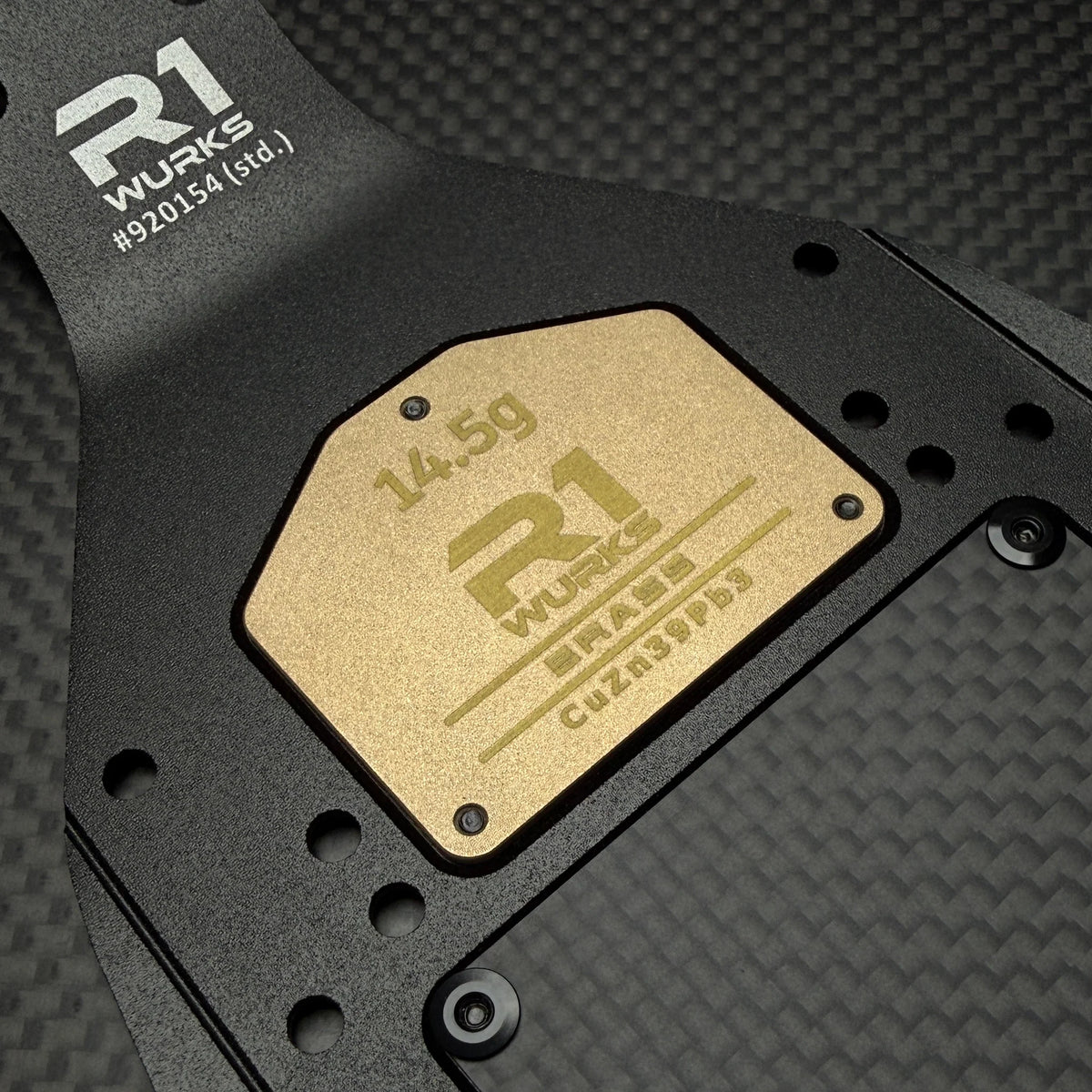 R1 Wurks 920331 R1B Brass Servo Weight Plate (14.5g)
