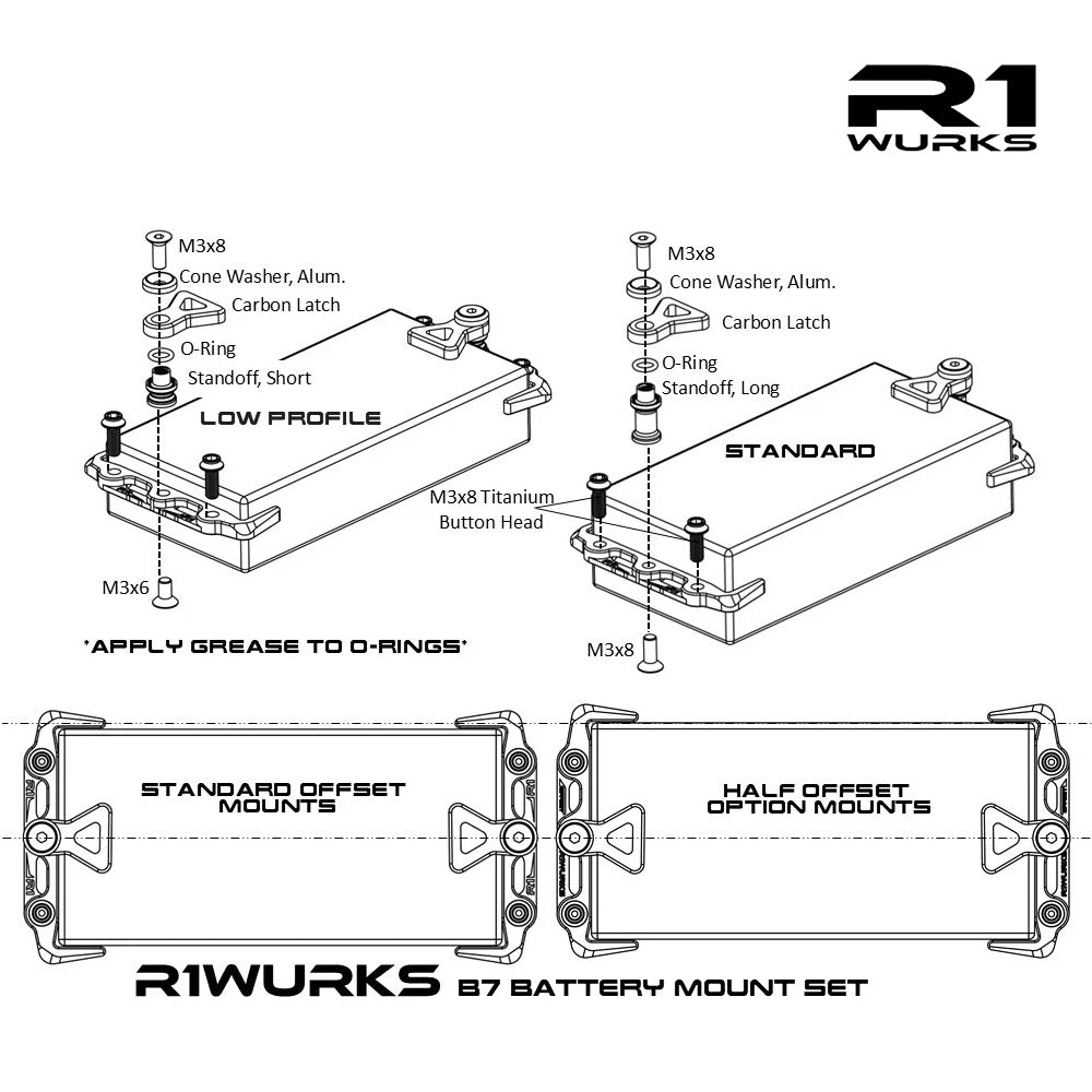 R1 Wurks 900104 B7 Battery Mount Set