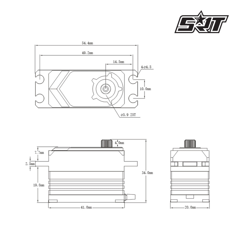 SRT BHX6 i-BUS2 HV Low Profile Brushless Servo - 0.065s/30kg