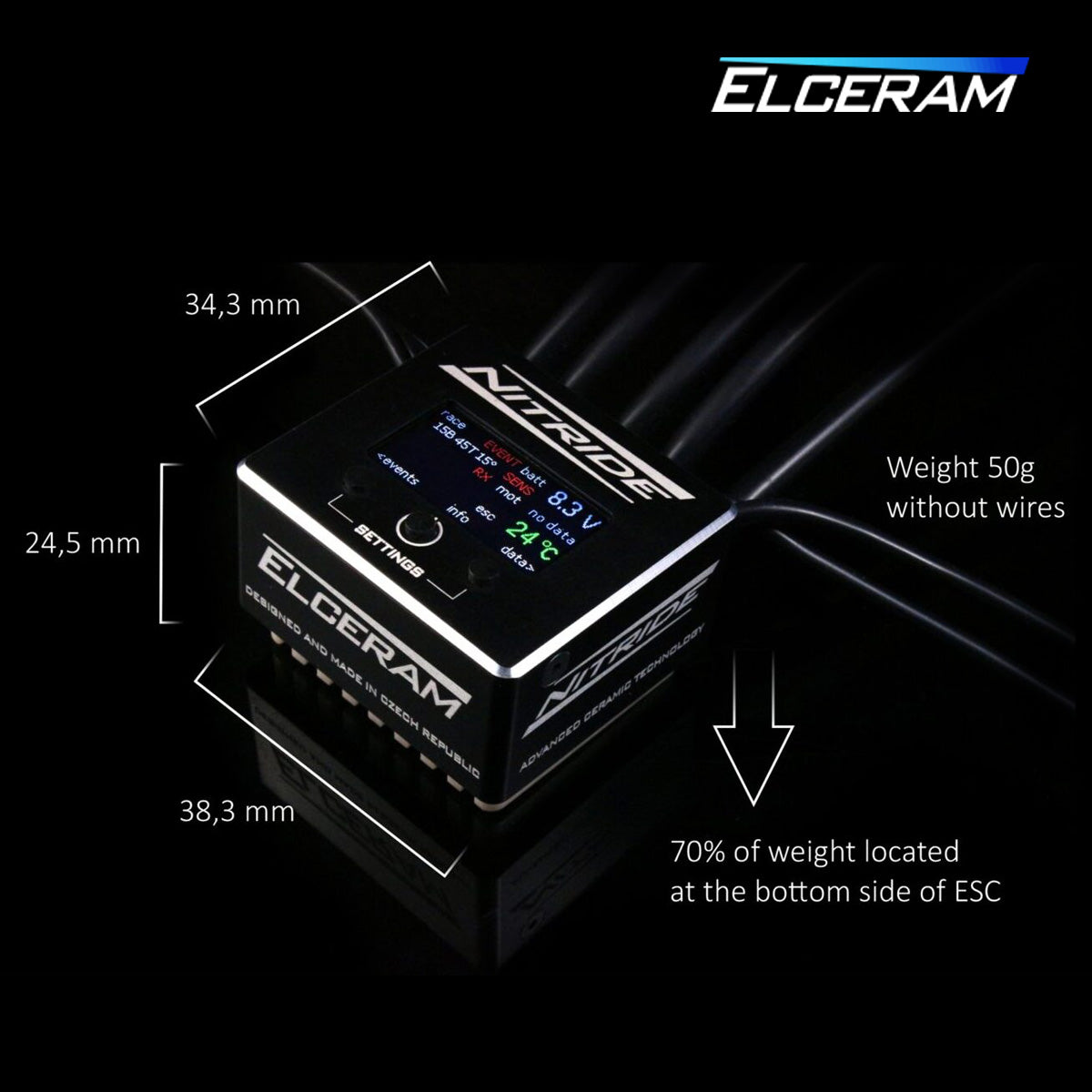 Elceram Nitride 1/10 180A Brushless ESC with LCD Display