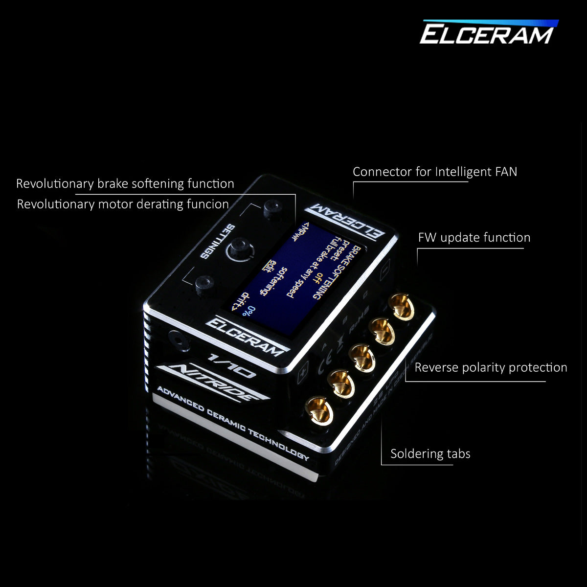 Elceram ELC020 G2 1/10th Nitride Brushless ESC with LCD Display