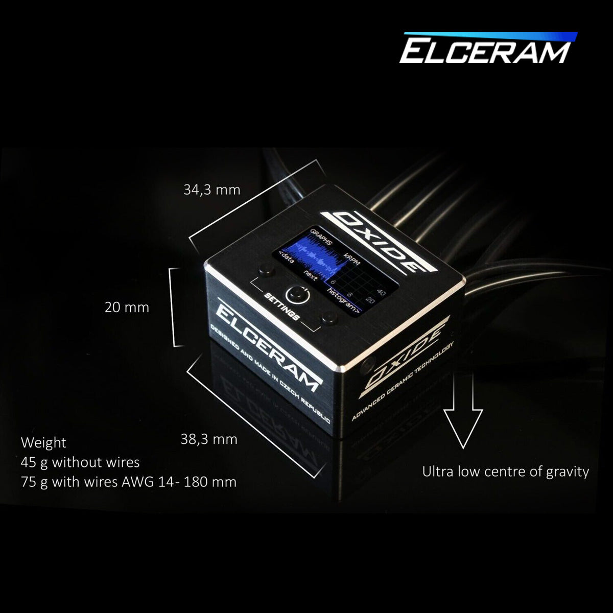 Elceram Oxide 1/10 145A Brushless ESC with LCD Display