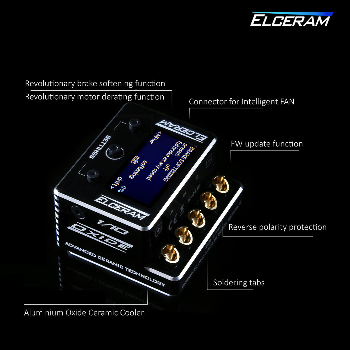 Elceram ELC021 G2 1/10th Oxide Brushless ESC with LCD Display