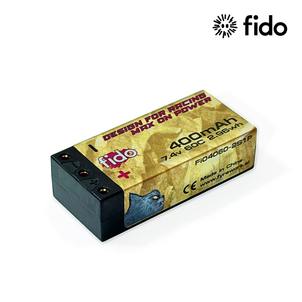 Fido 400mAh 2S 7.4V 60C Low IR 1/28th Mini-Z Lipo Battery