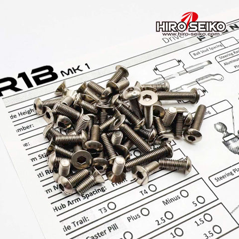 Hiro Seiko 38105 R1B Titanium Hex Socket Screw Set (105 pcs)
