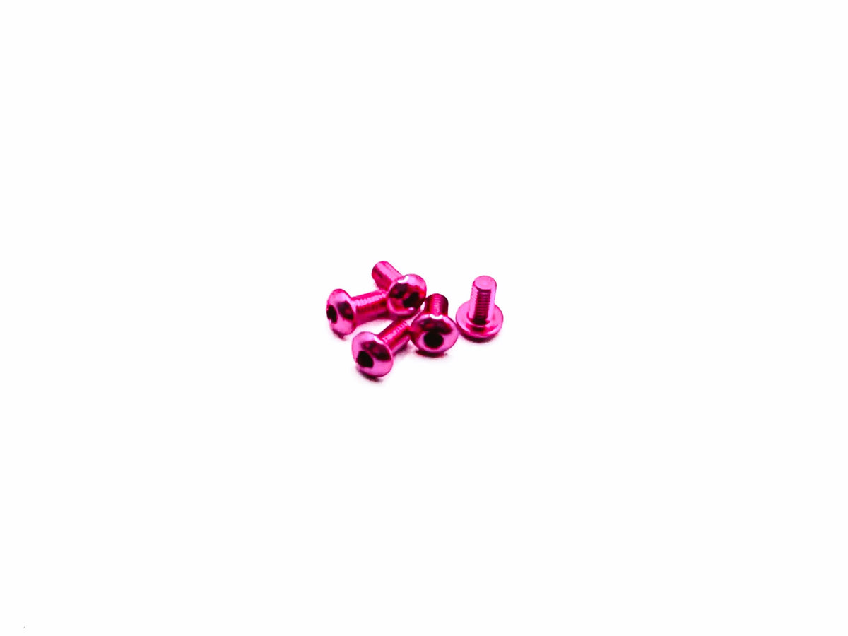 Hiro Seiko Aluminium M3 Hex Button Head Screw (Pink-2 - 5 pcs)