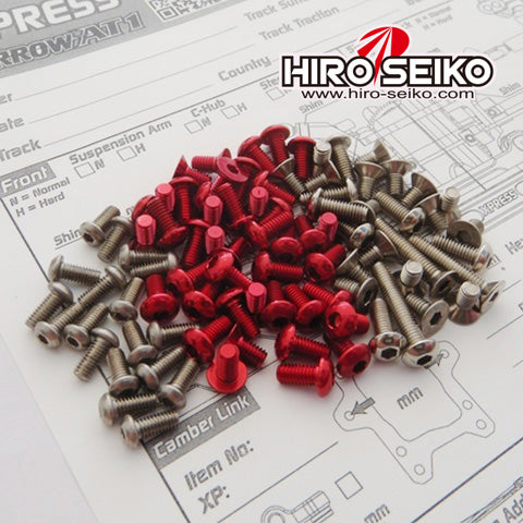 Hiro Seiko 48859 Arrow AT1 Titan/Alum Hex Socket Screw Set (Red)