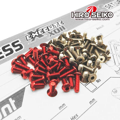 Hiro Seiko 48921 Execute XQ11 Titan/Alum Hex Socket Screw Set (Red)