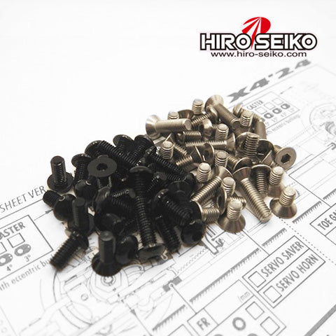 Hiro Seiko 48924 X4 2024 Titan/Alum Hex Socket Screw Set (Black)