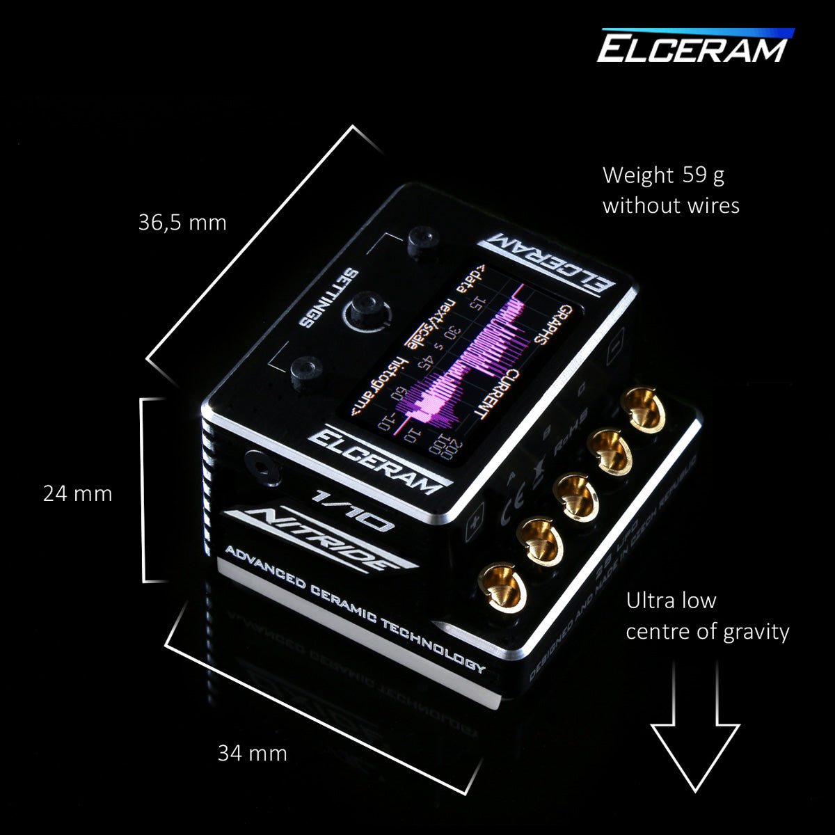 Elceram ELC020 G2 1/10th Nitride Brushless ESC with LCD Display