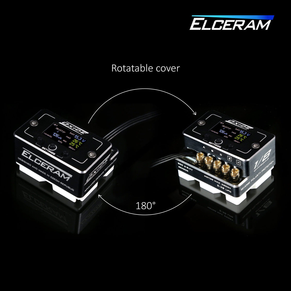 Elceram Oxide 1/8 Offroad 200A Brushless ESC with LCD Display