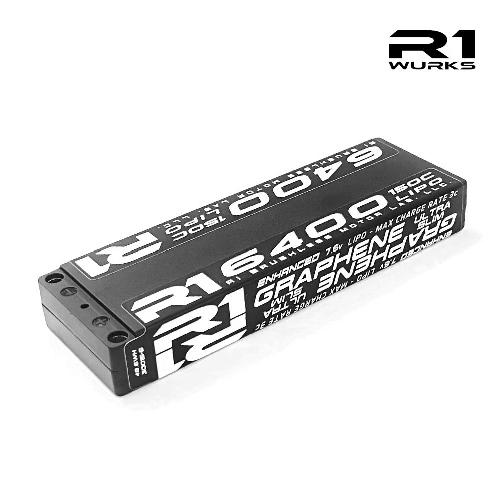 R1 Wurks 6400mah 150C 7.6V 2S Ultra Slim Graphene Stick Battery 030015-5