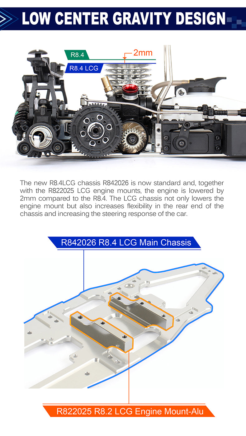 *Pre-order* ARC R800023 R8.4LCG 1/8th Nitro Competition Car Kit