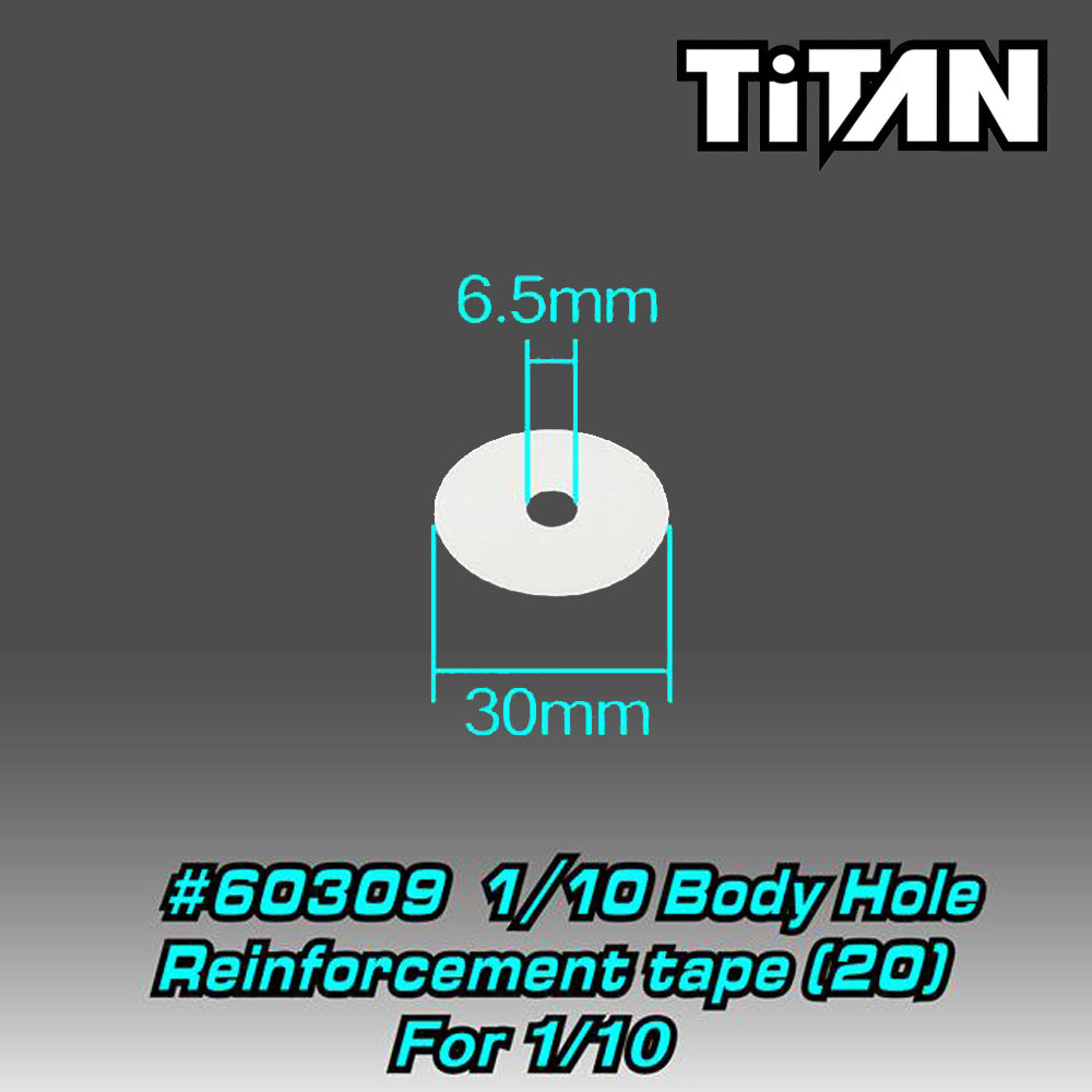 TiTAN 60309 1/10th Body Hole Reinforcement Tape (20)
