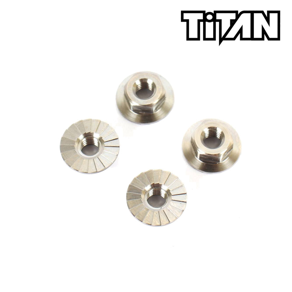 TiTAN TN-0408 BLADE 4mm Titanium Serrated Nut (4 pcs)