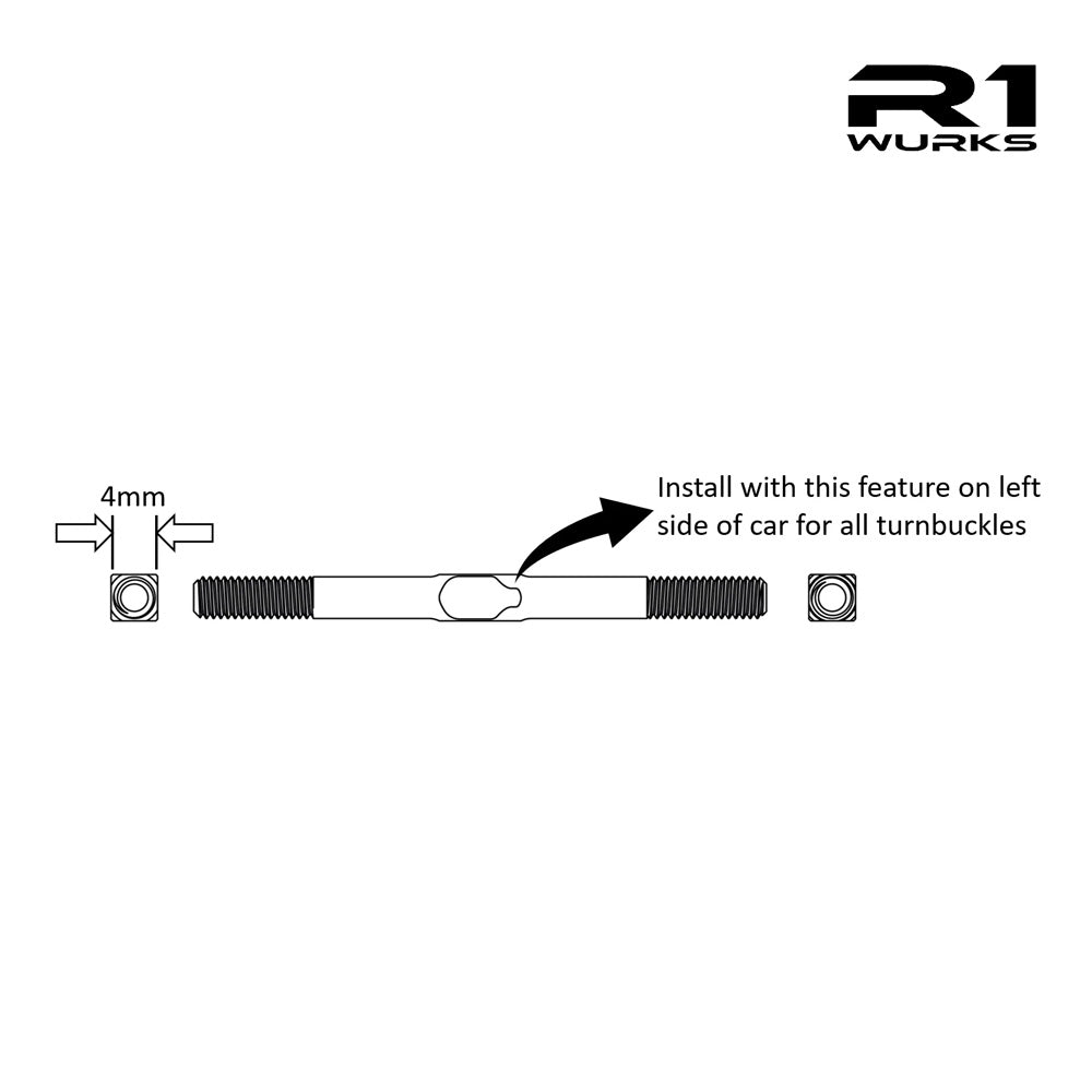 R1 Wurks 900105 B7 M3.5 Titanium Turnbuckle Set