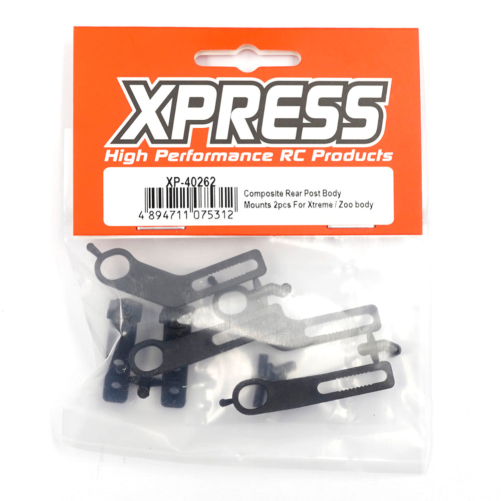 Xpress XP-40262 Composite Rear Post Body Mounts 2pcs for Xtreme/Zoo bodies