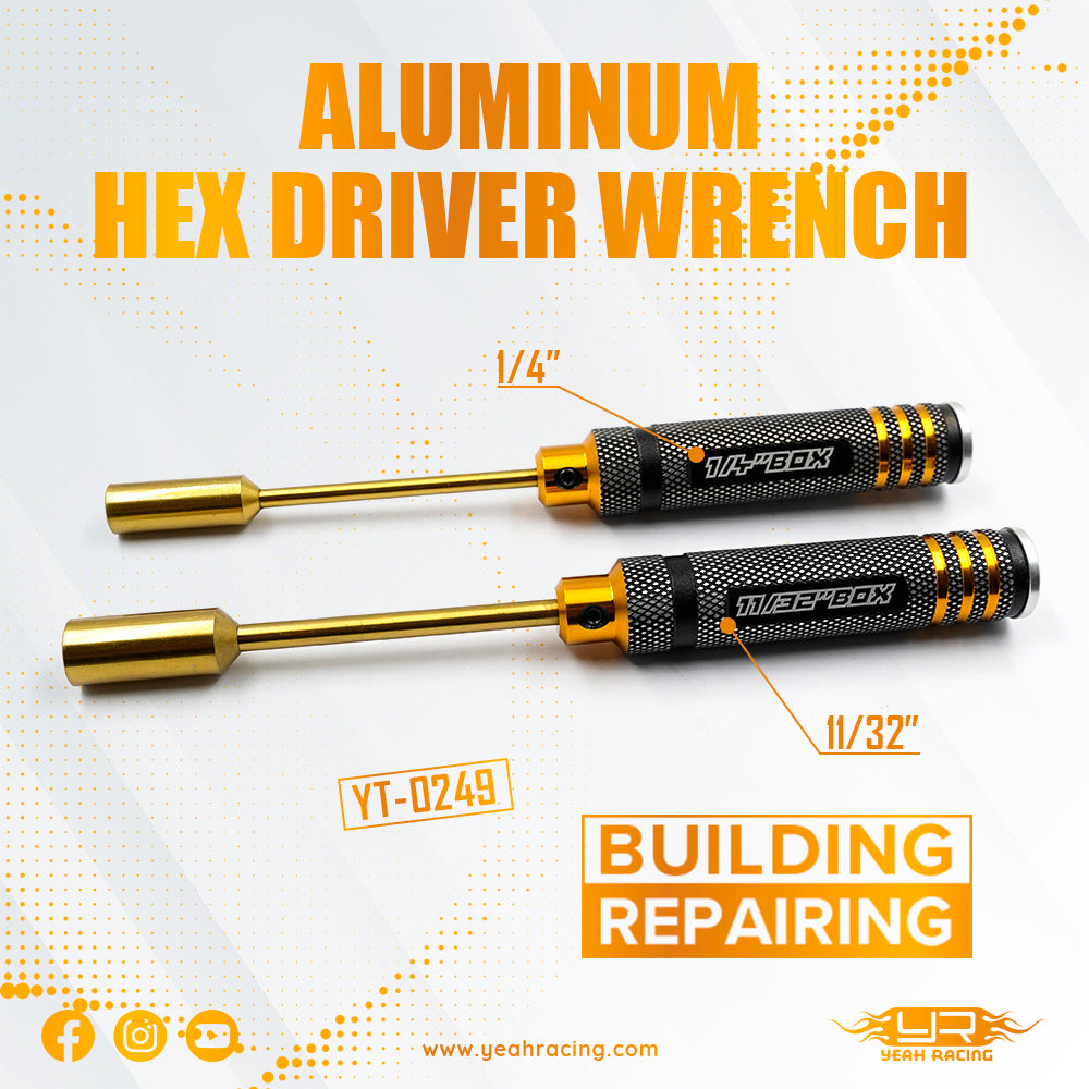 Yeah Racing YT-0249BK/GD Imperial Nut Driver Set 1/4, 11/32