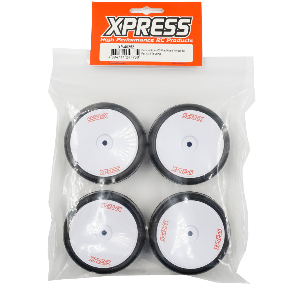 Xpress XP-40252 40S Competition Pre-Glued 1/10th Touring Wheel Set