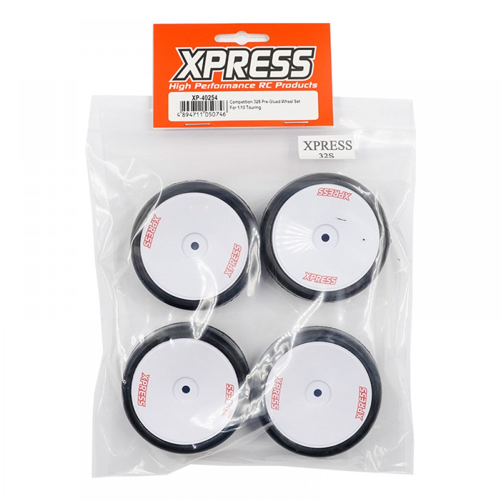 Xpress XP-40254 32S Competition Pre-Glued 1/10th Touring Wheel Set