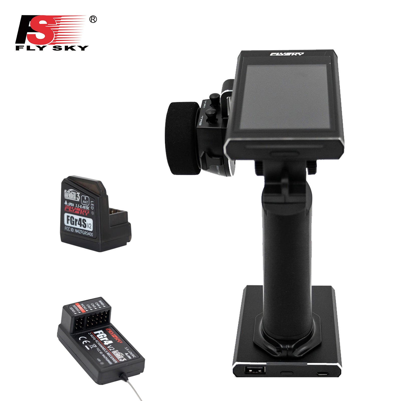Flysky Noble NB4 2.4G Touch Screen Wheel Radio System (Left & Right Hand Adjustable)