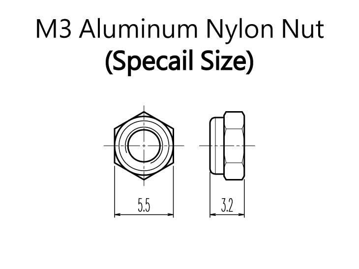 Hiro Seiko 69854 3mm Alloy Nylon Nut S-Size (Black - 4 pcs)