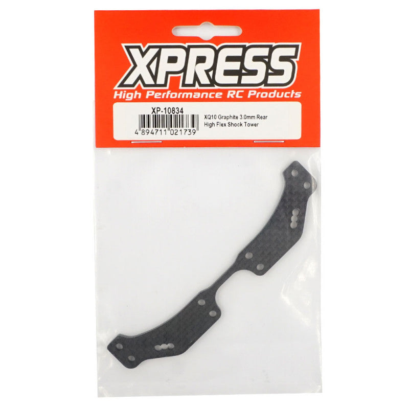 Xpress XP-10834 XQ10 3.0mm Carbon Fiber Rear High Flex Shock Tower