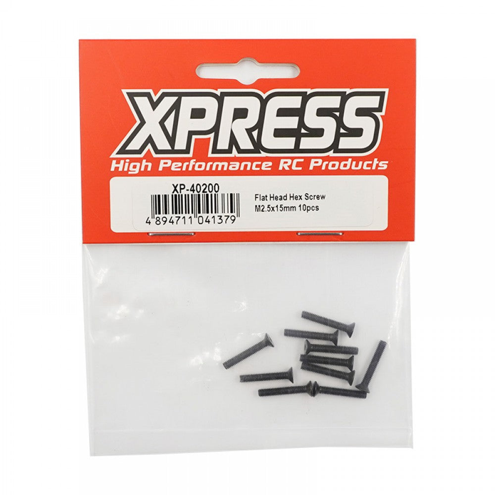 Xpress XP-40200 Hex Screw Round Head M2.5x15mm 10pcs