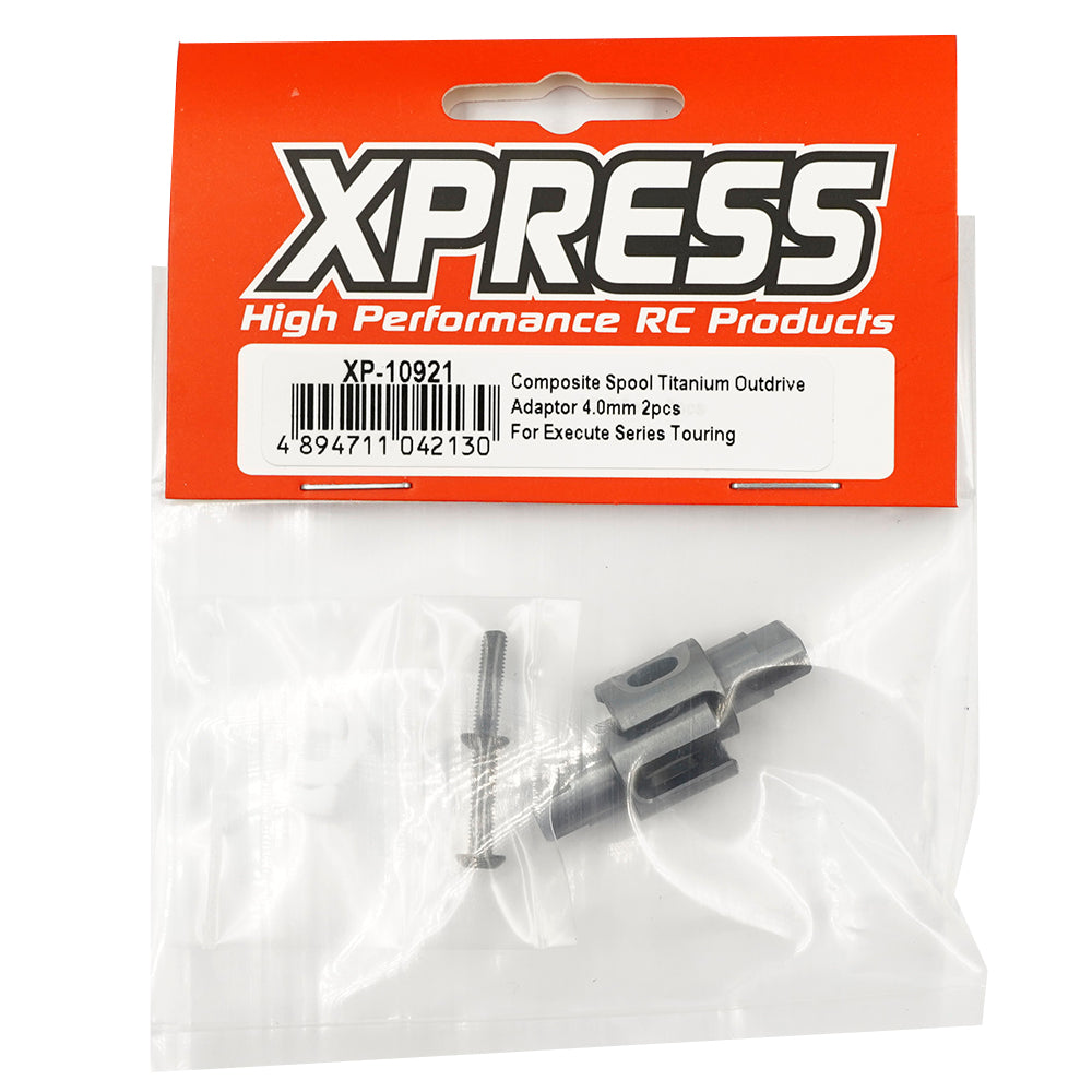 Xpress XP-10921 Titanium Spool Outdrive Adapter 4mm for XQ10 XQ2S (2pcs)